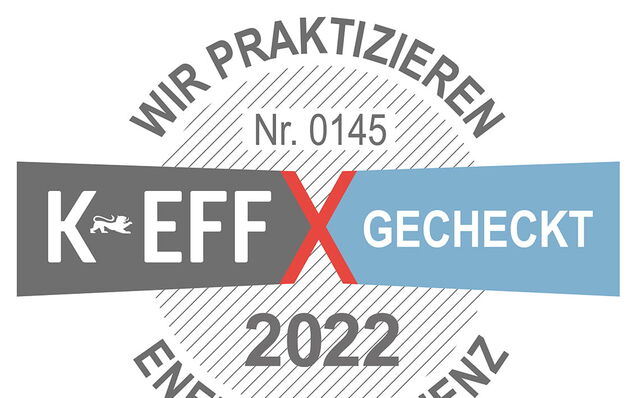 Das KEFF-Label zeichnet Unternehmen aus, die nach einem KEFF-Check belegbar Maßnahmen zur Steigerung der Energieeffizienz durchgeführt haben.