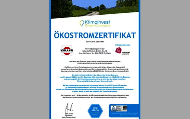Den restlichen benötigten Strom beziehen wir aus nachhaltigen Quellen. Den höheren Preis dafür nehmen wir in Kauf.