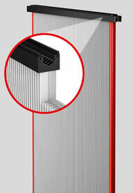 KLR-Filter® für den rohgasseitigen Einbau: Die Dichtung der Filterplatte befindet sich oberhalb der Kopfleiste.